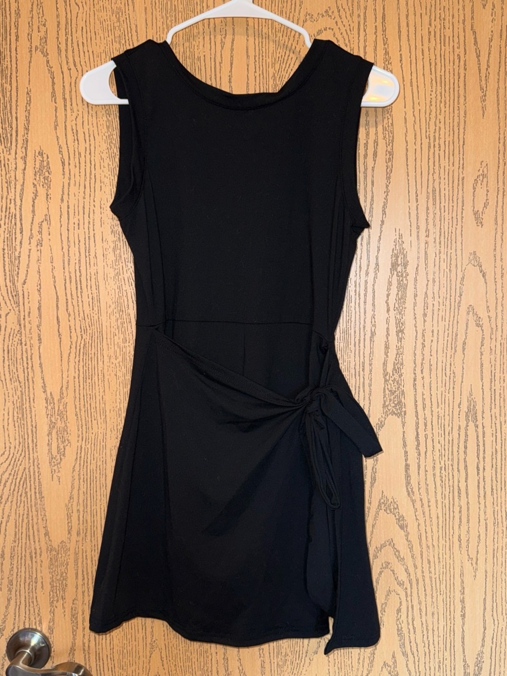 SHEIN Black Sleeveless Tie-Waist Romper Dress